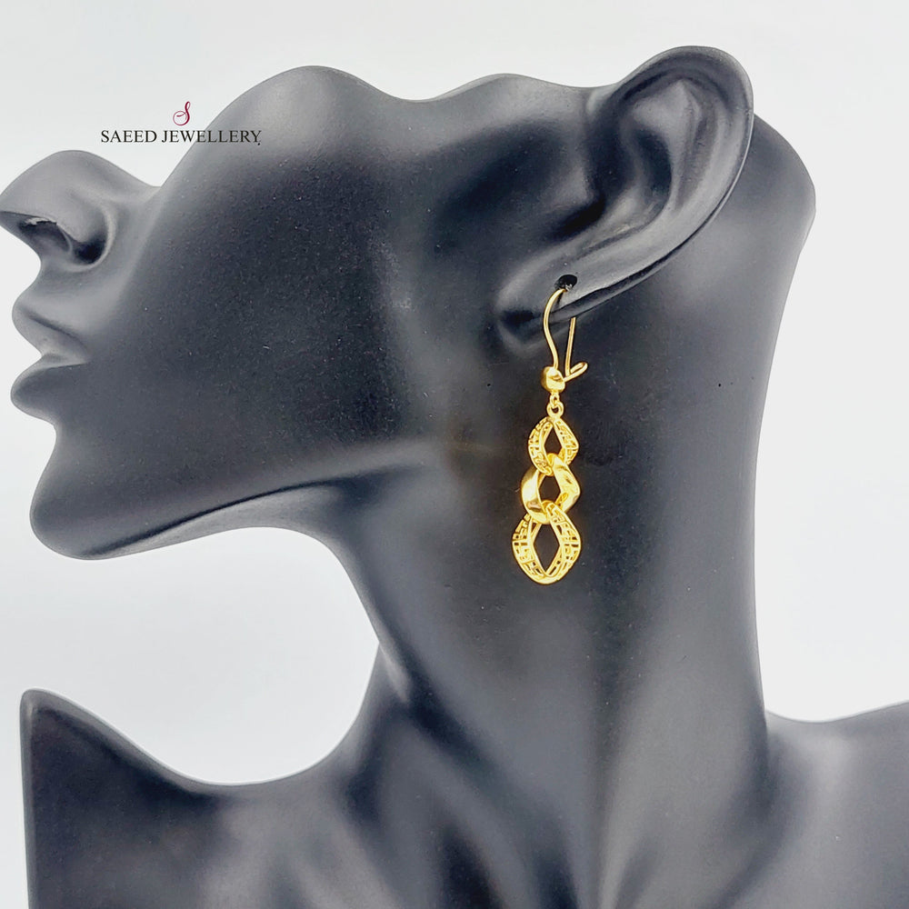 21K Gold Fancy Earrings by Saeed Jewelry - Image 2