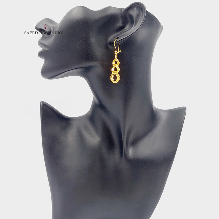 21K Fancy Earrings Made of 21K Yellow Gold by Saeed Jewelry-26670