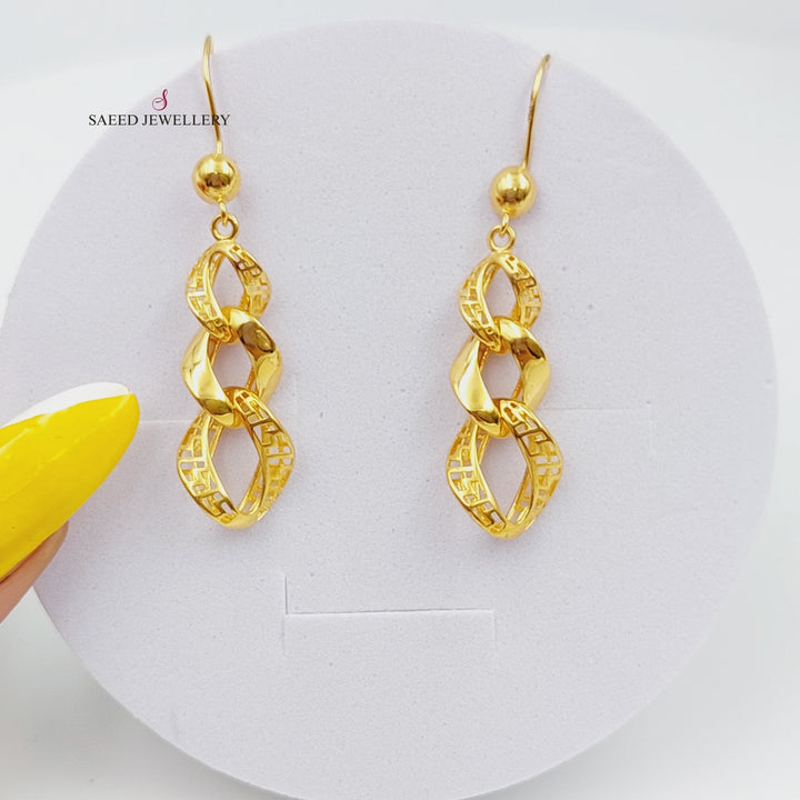 21K Fancy Earrings Made of 21K Yellow Gold by Saeed Jewelry-26670
