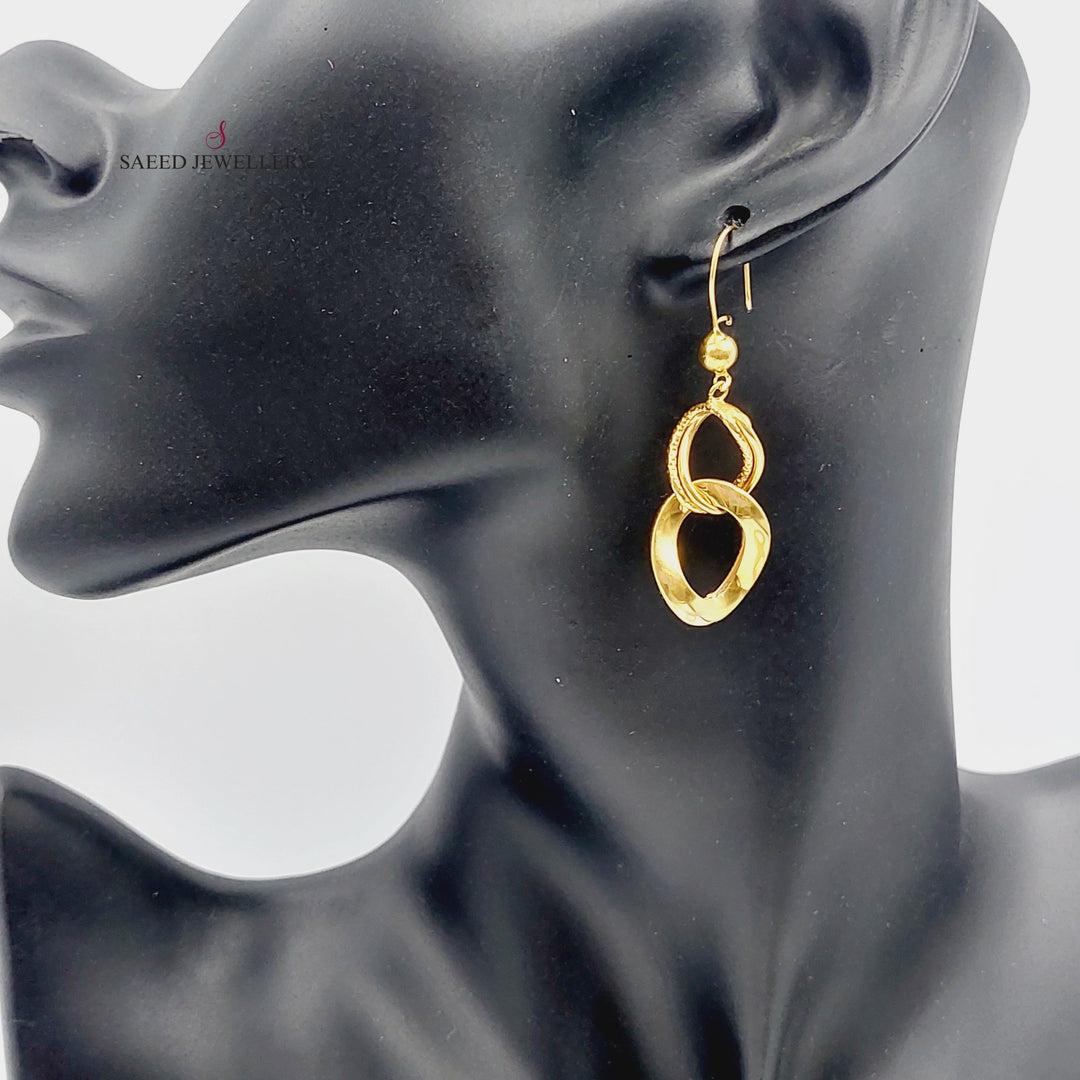 21K Gold Fancy Earrings by Saeed Jewelry - Image 2