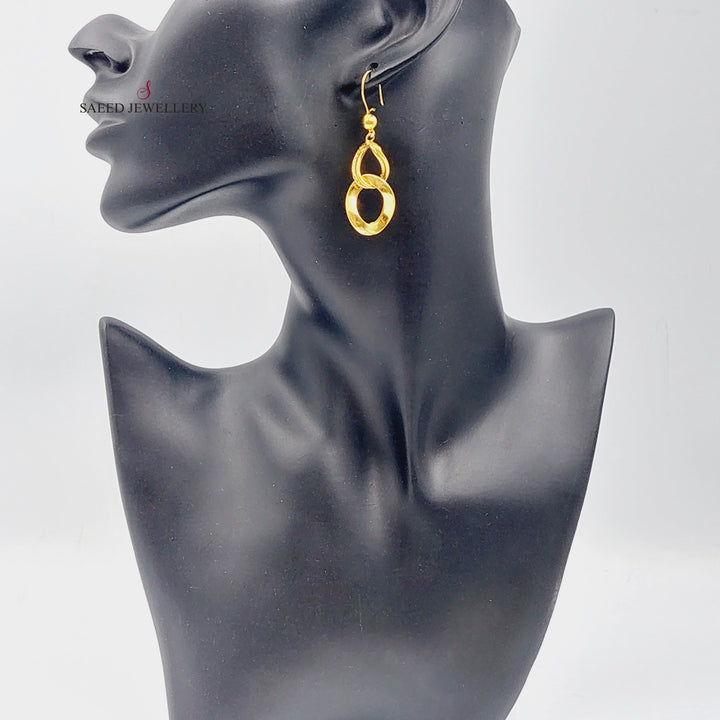 21K Gold Fancy Earrings by Saeed Jewelry - Image 3