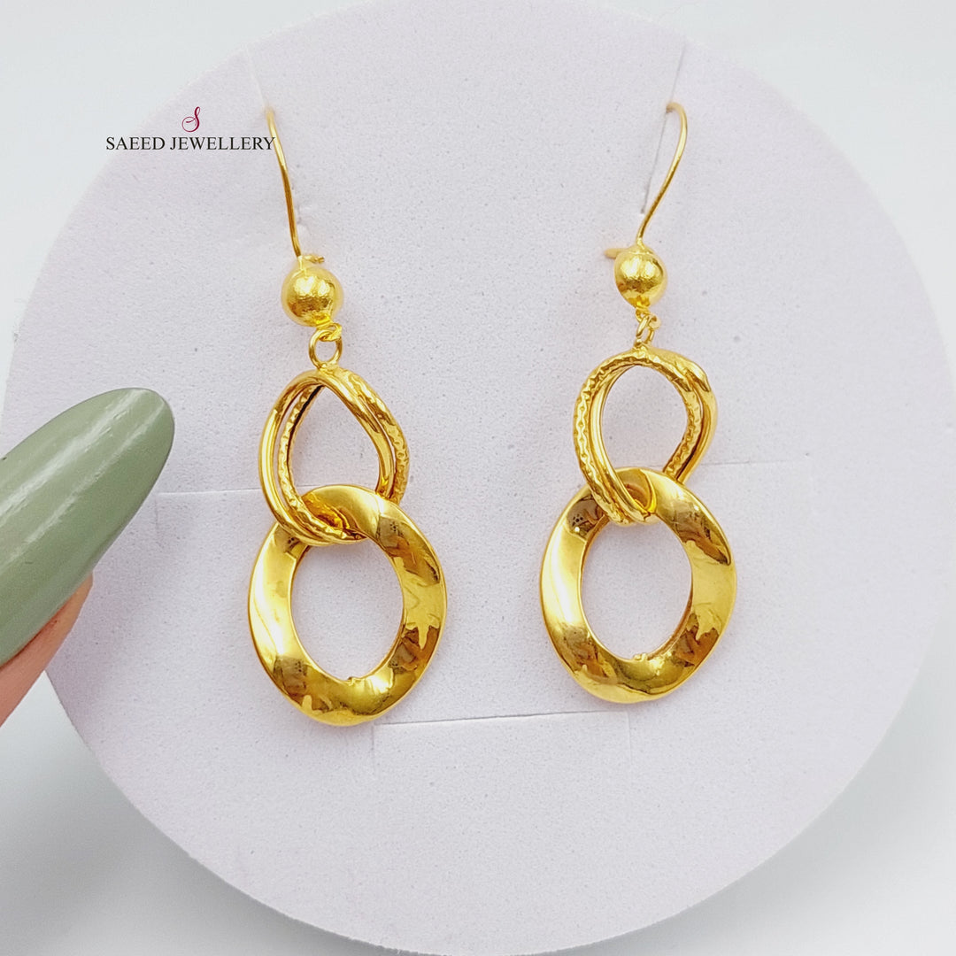 21K Gold Fancy Earrings by Saeed Jewelry - Image 1