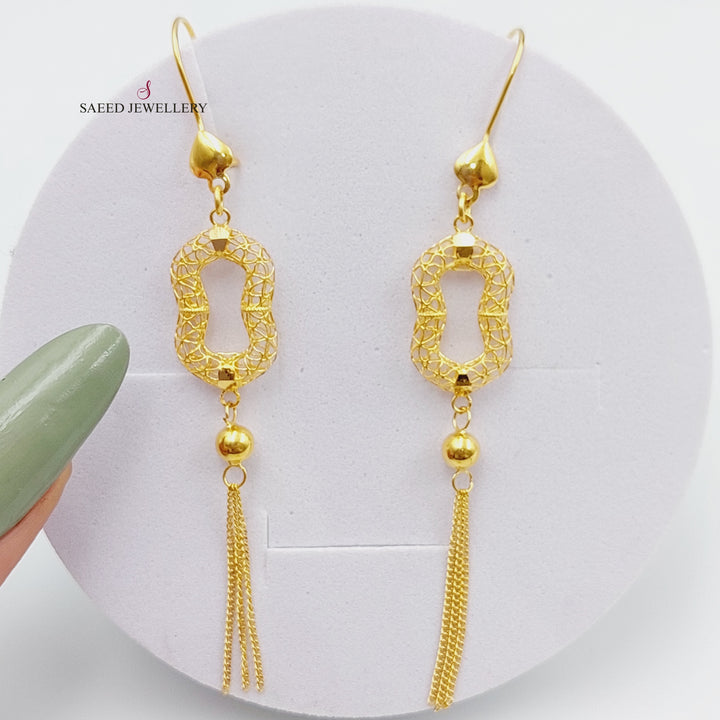 21K Gold Fancy Earrings by Saeed Jewelry - Image 1