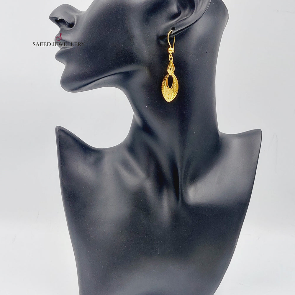 21K Gold Fancy Earrings by Saeed Jewelry - Image 2