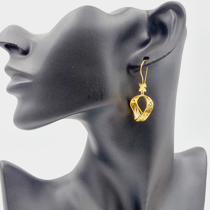 21K Gold Fancy Earrings by Saeed Jewelry - Image 3