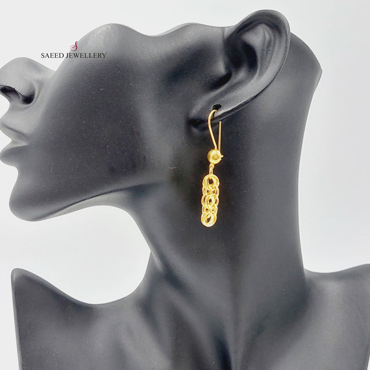 21K Gold Fancy Earrings by Saeed Jewelry - Image 4