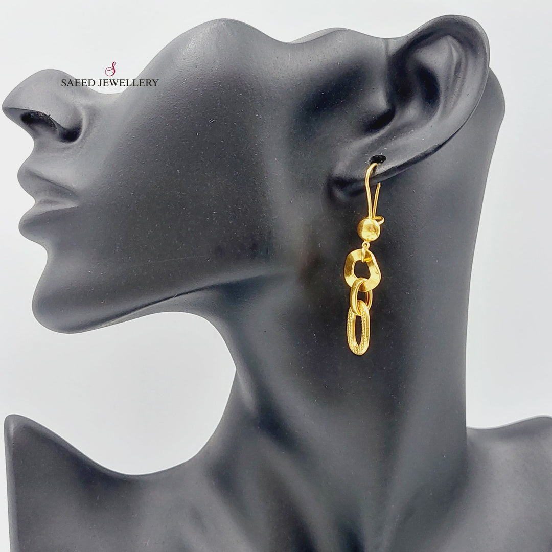 21K Gold Fancy Earrings by Saeed Jewelry - Image 2