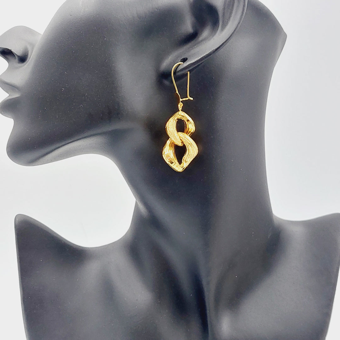 21K Gold Fancy Earrings by Saeed Jewelry - Image 3