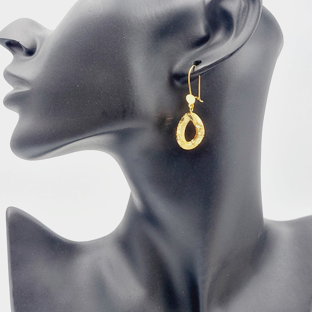 21K Gold Fancy Earrings by Saeed Jewelry - Image 3