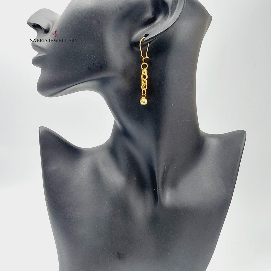 21K Gold Fancy Earrings by Saeed Jewelry - Image 3