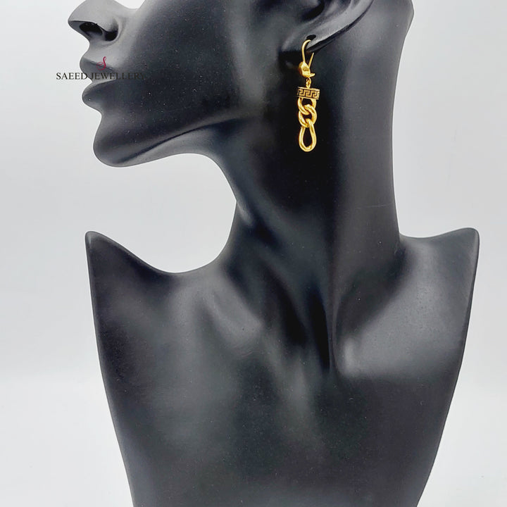 21K Gold Fancy Earrings by Saeed Jewelry - Image 2