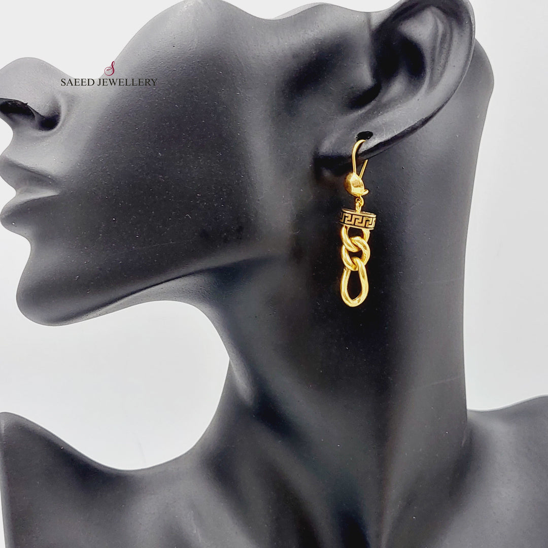 21K Gold Fancy Earrings by Saeed Jewelry - Image 3