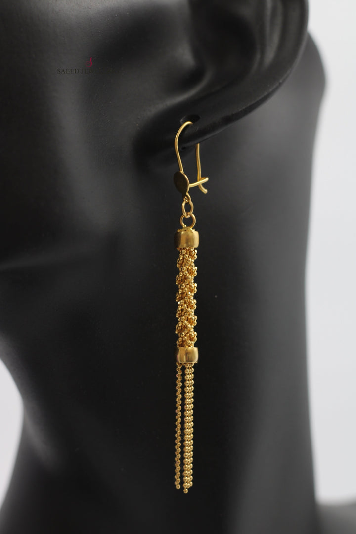 21K Gold Fancy Earrings by Saeed Jewelry - Image 2