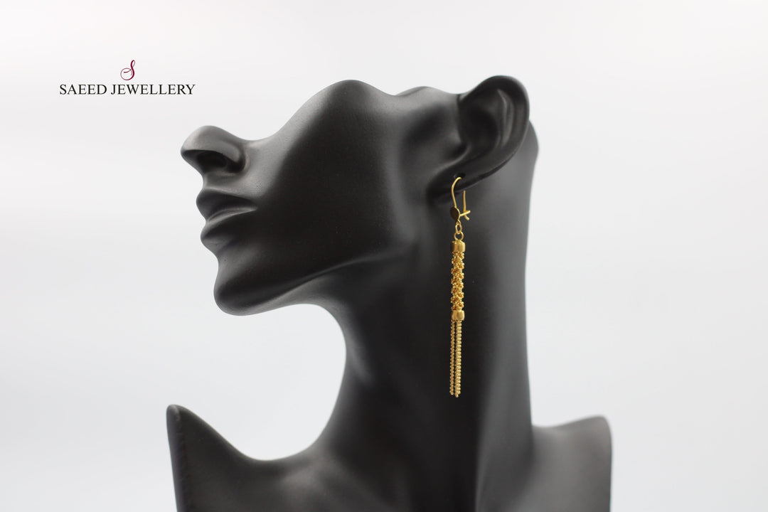 21K Gold Fancy Earrings by Saeed Jewelry - Image 5