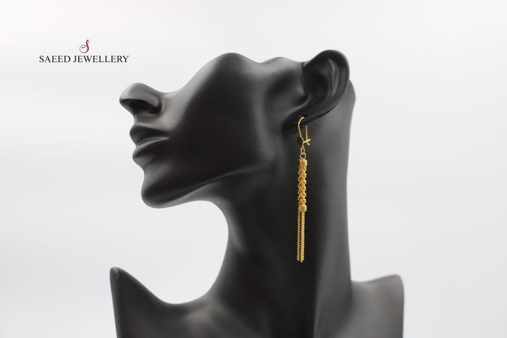 21K Gold Fancy Earrings by Saeed Jewelry - Image 4