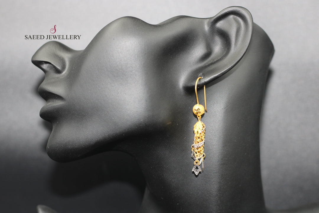 21K Gold Fancy Earrings by Saeed Jewelry - Image 1