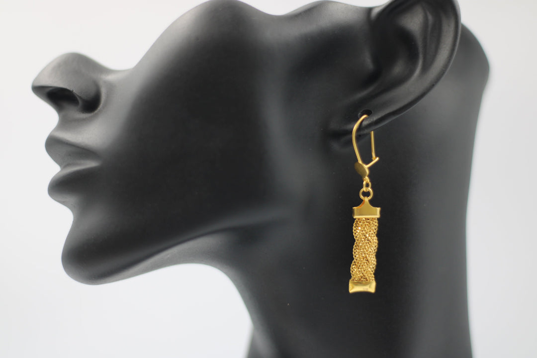 21K Gold Fancy Earrings by Saeed Jewelry - Image 2