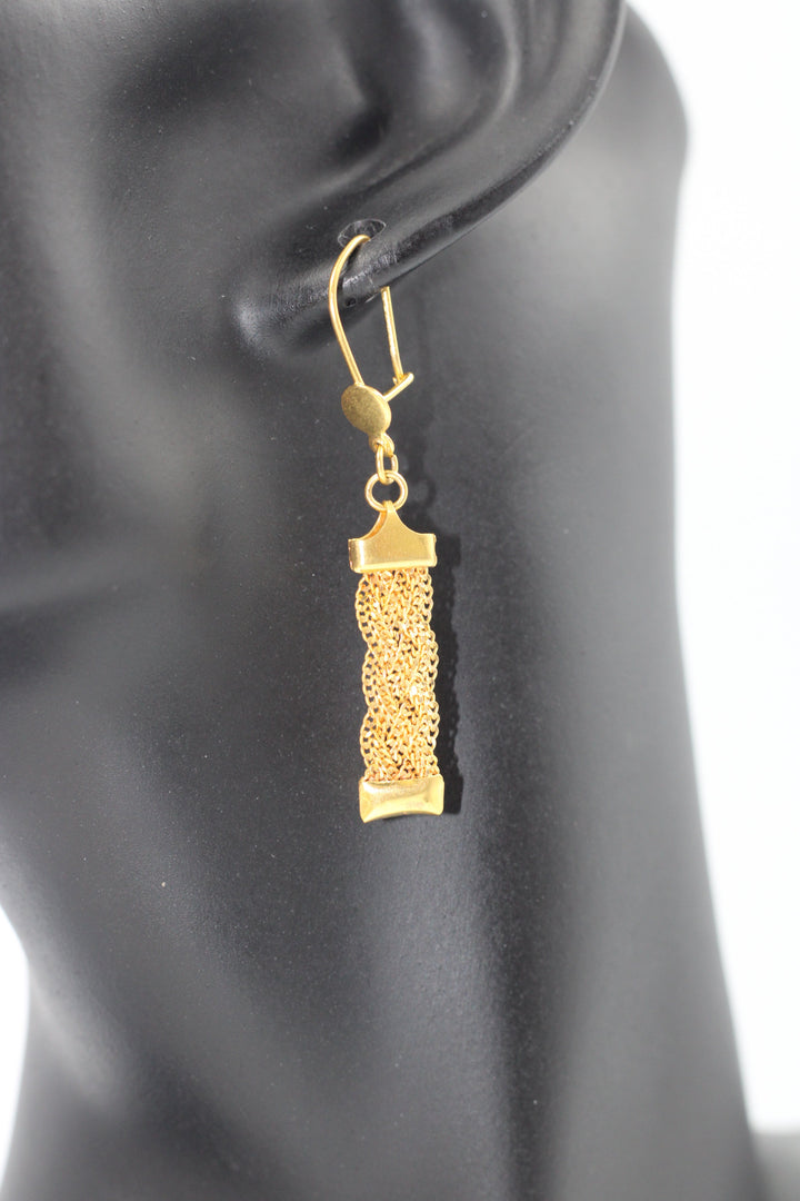 21K Gold Fancy Earrings by Saeed Jewelry - Image 4