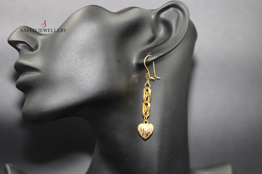 21K Gold Fancy Earrings by Saeed Jewelry - Image 4