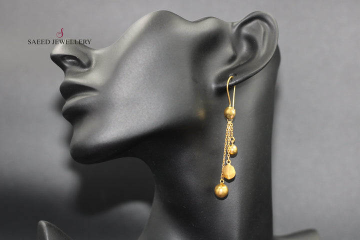 21K Gold Fancy Earrings by Saeed Jewelry - Image 3