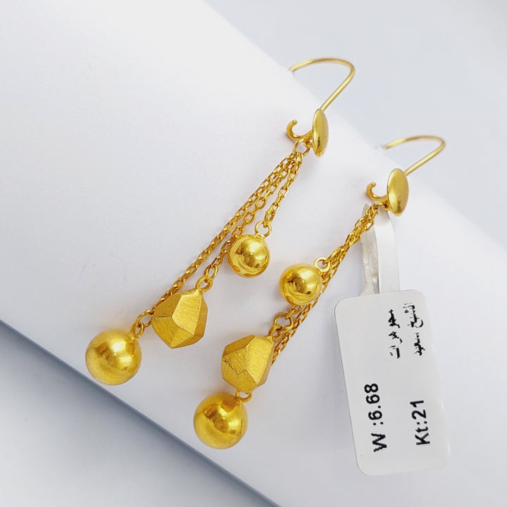 21K Gold Fancy Earrings by Saeed Jewelry - Image 5