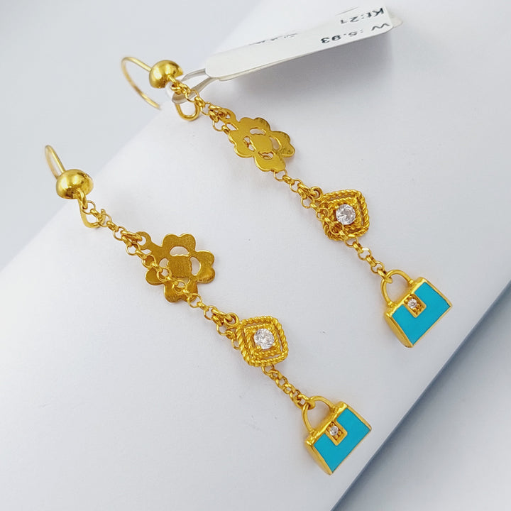 21K Gold Fancy Earrings by Saeed Jewelry - Image 1