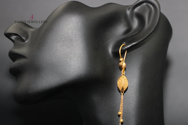 21K Gold Fancy Earrings by Saeed Jewelry - Image 2