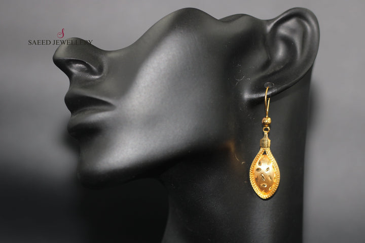 21K Gold Fancy Earrings by Saeed Jewelry - Image 3