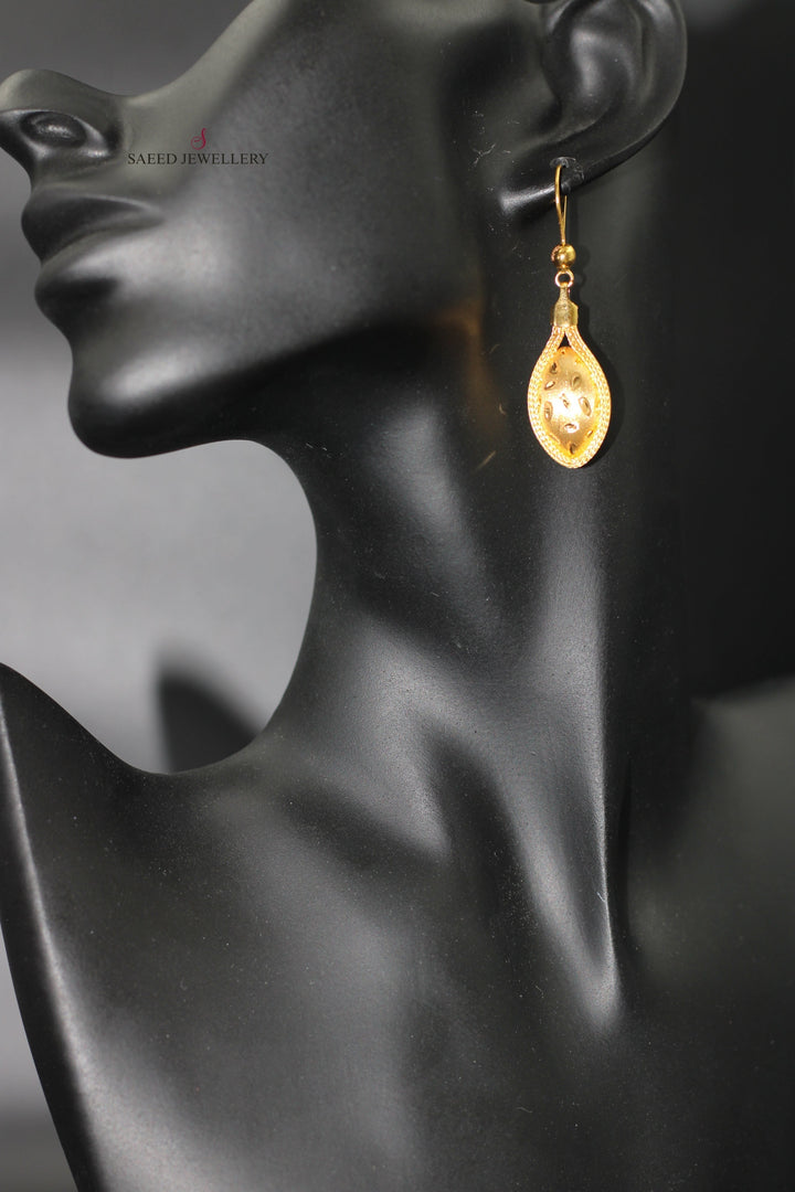 21K Gold Fancy Earrings by Saeed Jewelry - Image 5