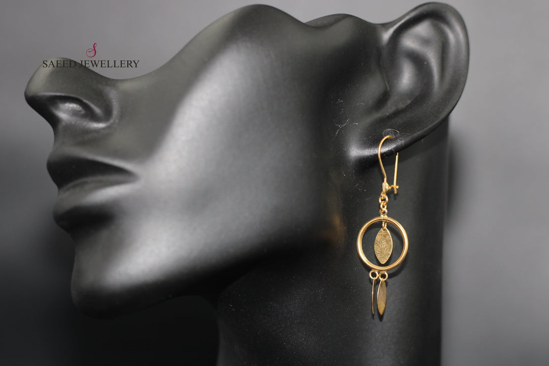 21K Gold Fancy Earrings by Saeed Jewelry - Image 2