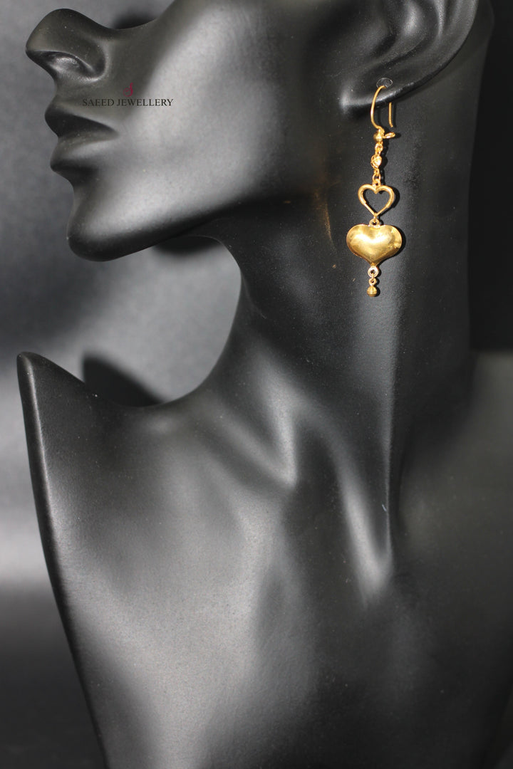 21K Gold Fancy Earrings by Saeed Jewelry - Image 3