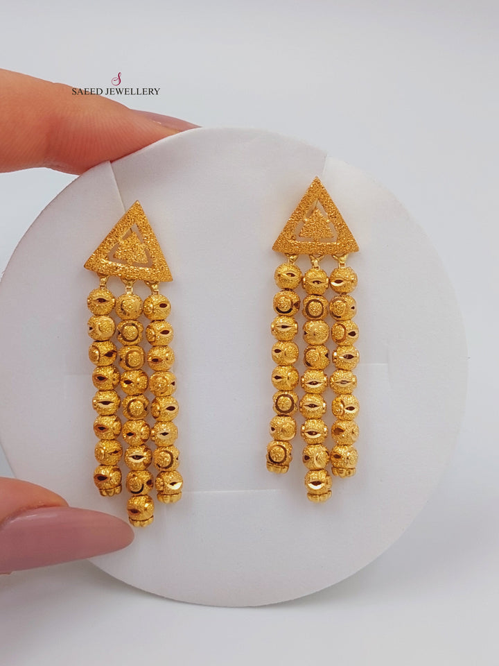 21K Gold Fancy Earrings by Saeed Jewelry - Image 1