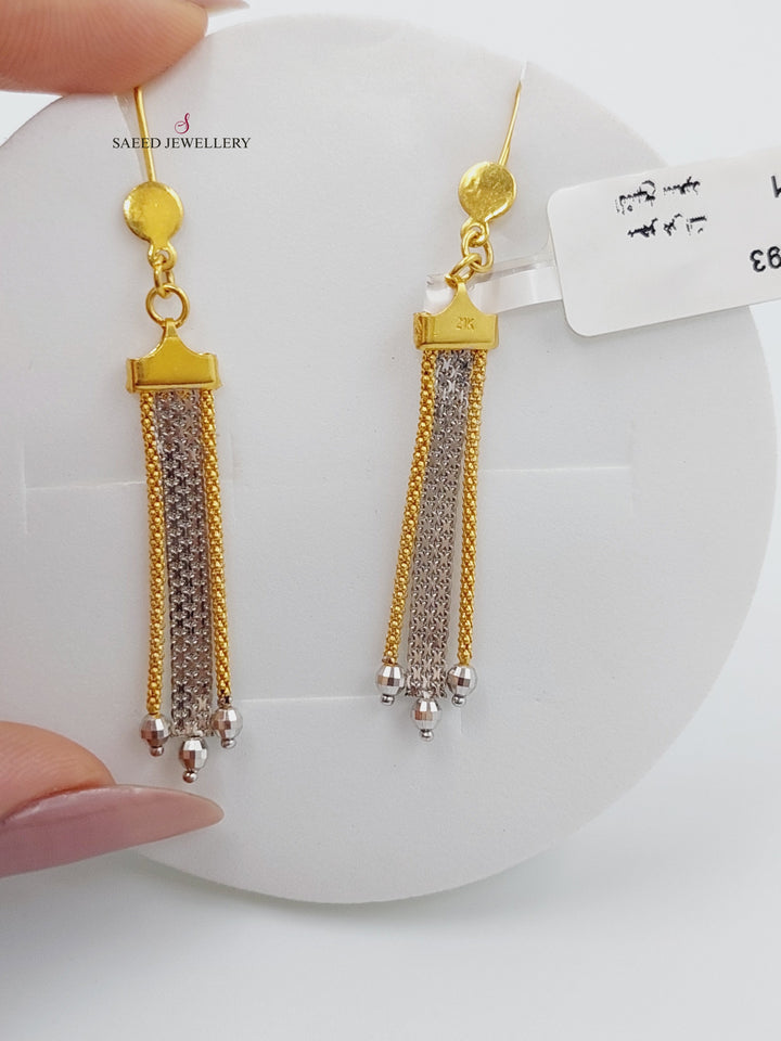 21K Gold Fancy Earrings by Saeed Jewelry - Image 2