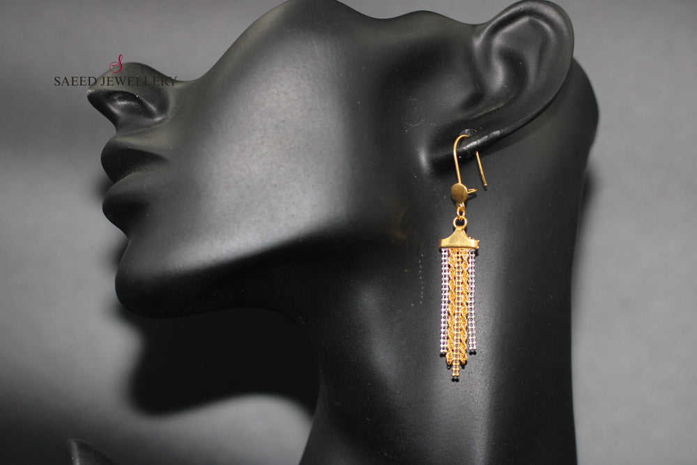 21K Gold Fancy Earrings by Saeed Jewelry - Image 2