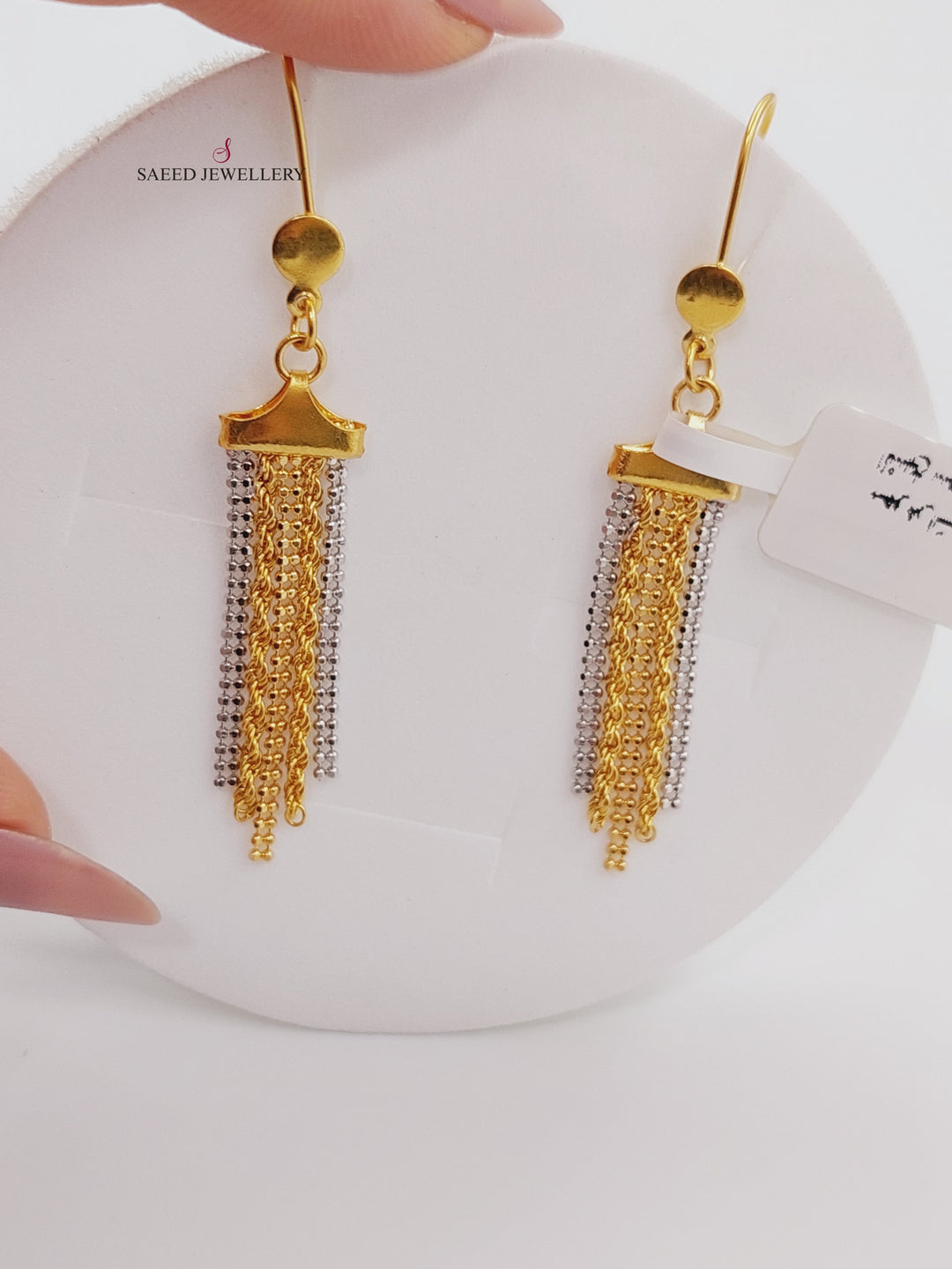 21K Gold Fancy Earrings by Saeed Jewelry - Image 1