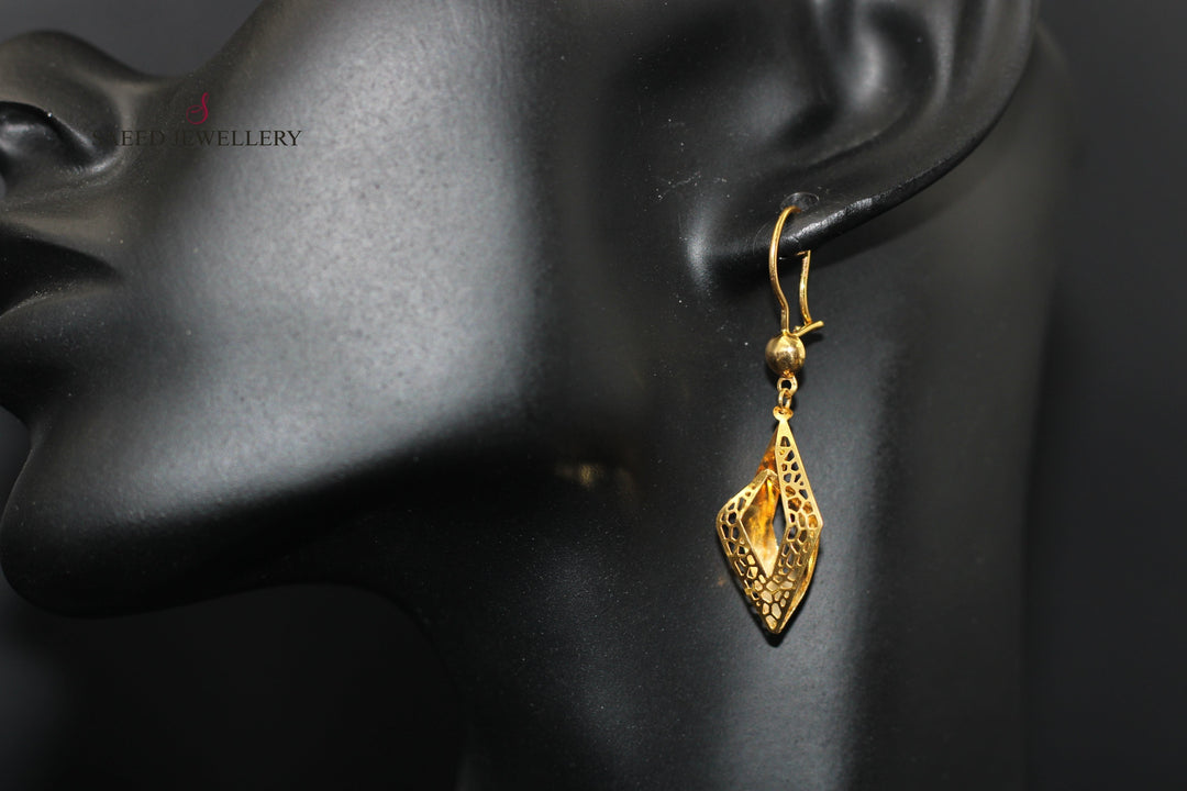 21K Gold Fancy Earrings by Saeed Jewelry - Image 2