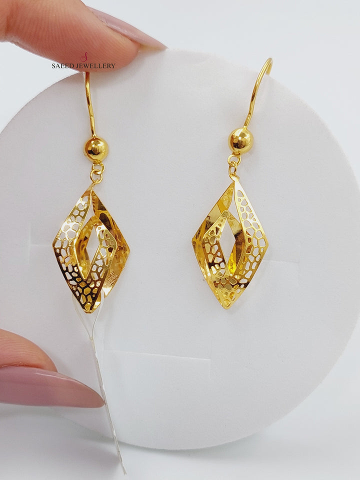 21K Gold Fancy Earrings by Saeed Jewelry - Image 1