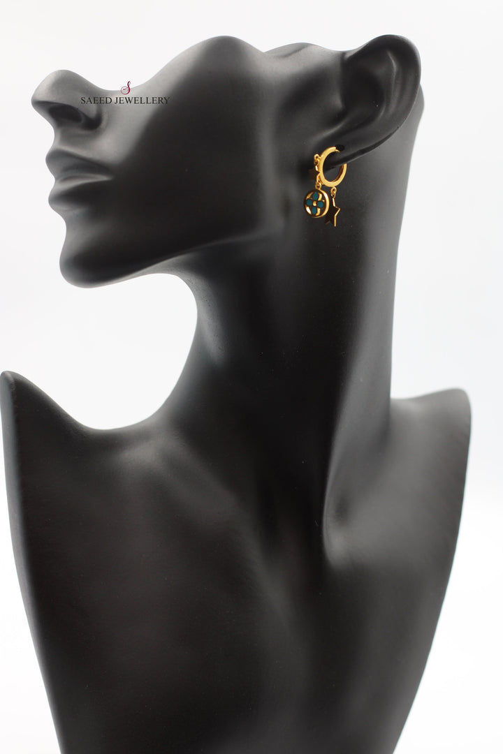 21K Gold Fancy Earrings by Saeed Jewelry - Image 2