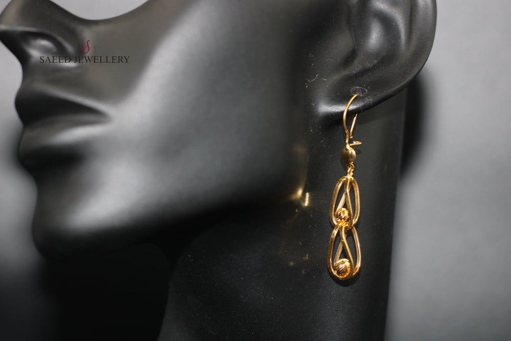 21K Gold Fancy Earrings by Saeed Jewelry - Image 2