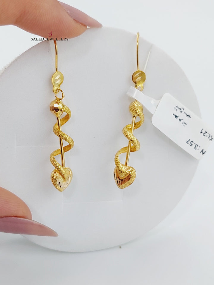 21K Gold Fancy Earrings by Saeed Jewelry - Image 1