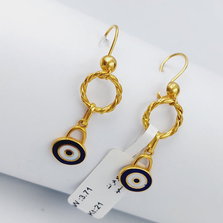 21K Gold Fancy Earrings by Saeed Jewelry - Image 1