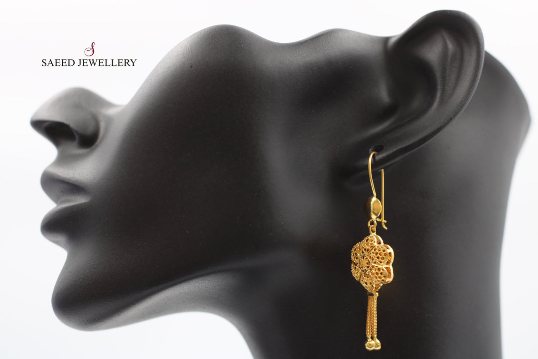 21K Gold Fancy Earrings by Saeed Jewelry - Image 2