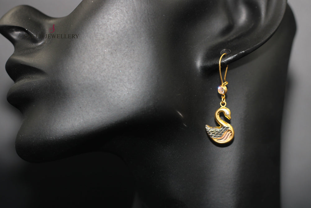 21K Gold Fancy Earrings by Saeed Jewelry - Image 2