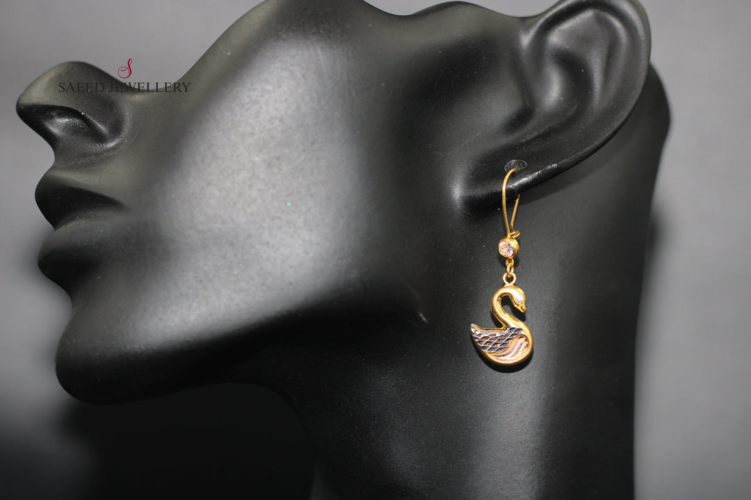 21K Gold Fancy Earrings by Saeed Jewelry - Image 3