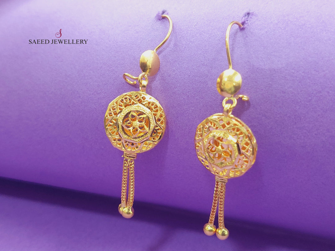 21K Gold Fancy Earrings by Saeed Jewelry - Image 1