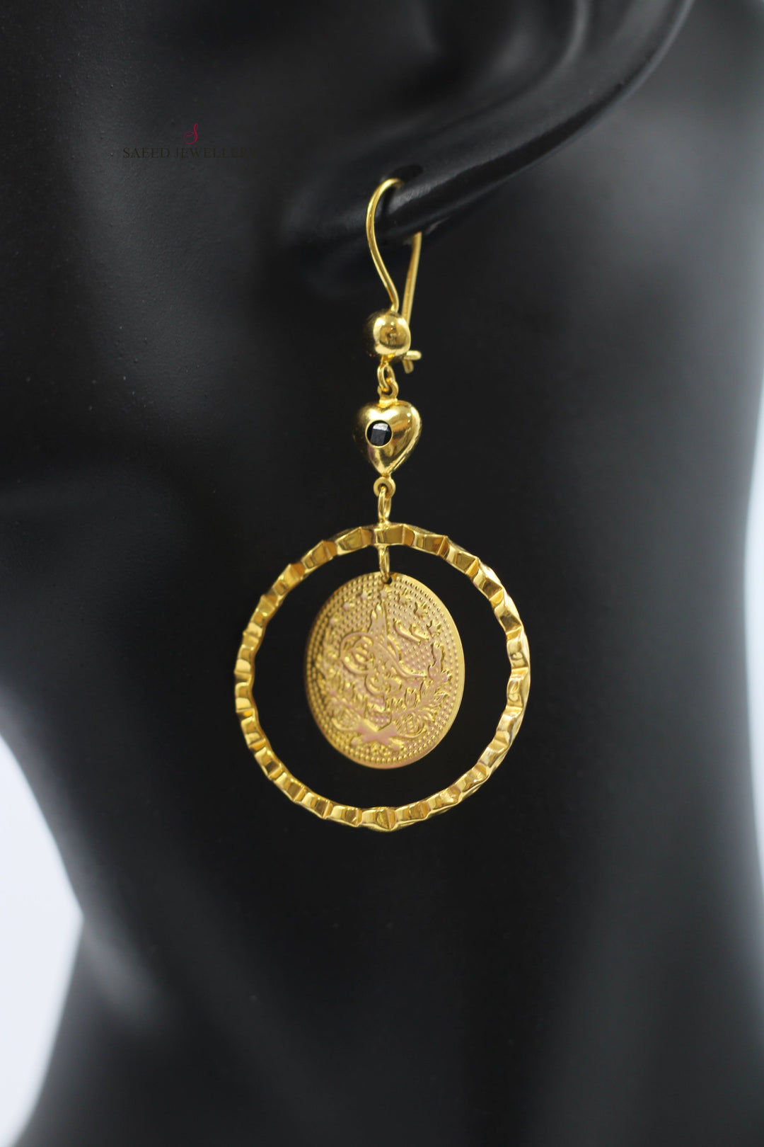 21K Gold Fancy Earrings by Saeed Jewelry - Image 3