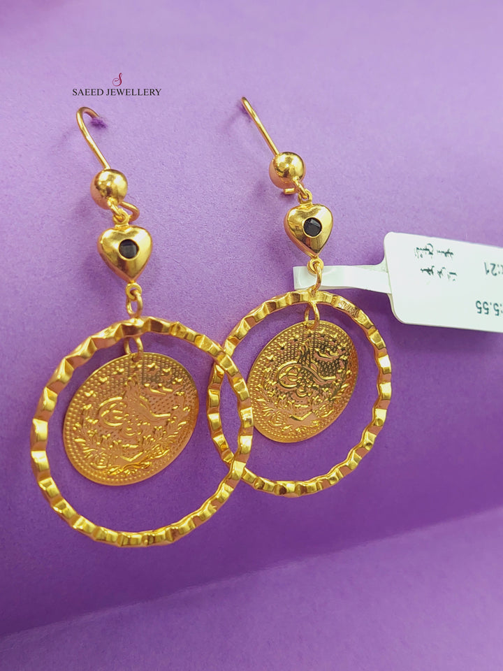 21K Gold Fancy Earrings by Saeed Jewelry - Image 5