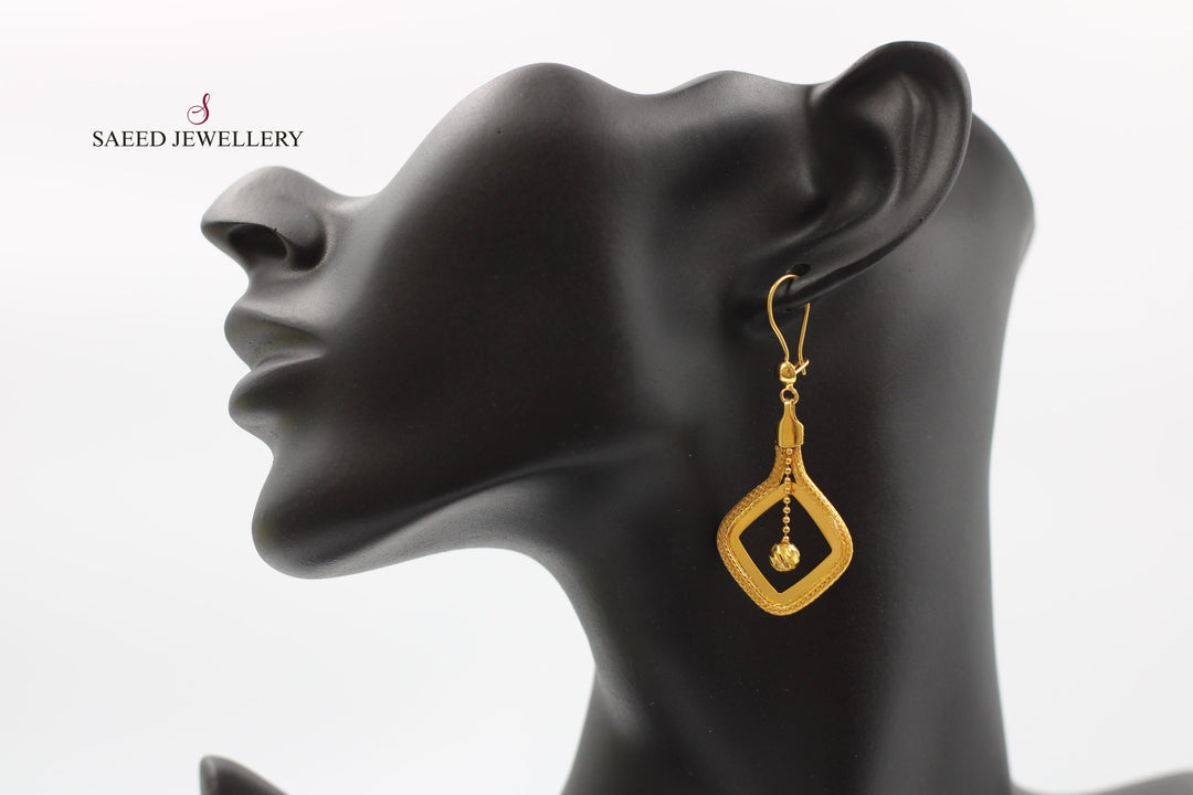 21K Gold Fancy Earrings by Saeed Jewelry - Image 1