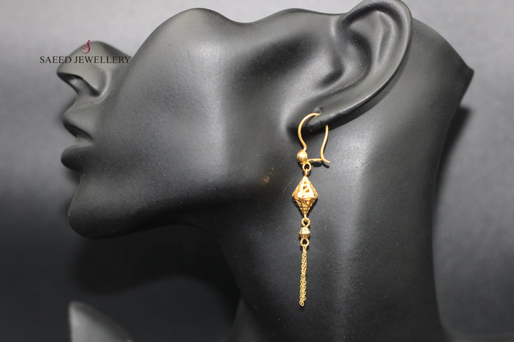 21K Gold Fancy Earrings by Saeed Jewelry - Image 2