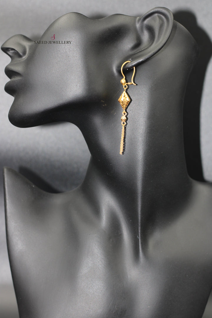 21K Gold Fancy Earrings by Saeed Jewelry - Image 3